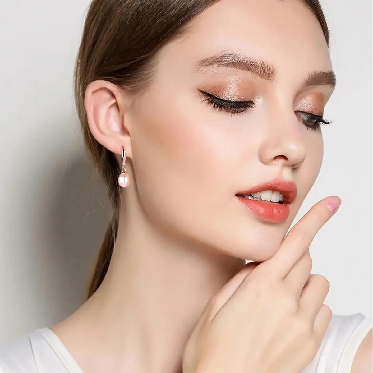 925 Sterling Silver Handpicked AAA  Quality Freshwater Cultured Pearl Earrings for Women, Classic S925 Fishhook Drop Dangle Ear Hook With Gift Box