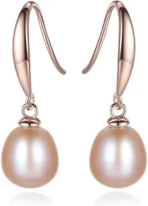 925 Sterling Silver Handpicked AAA  Quality Freshwater Cultured Pearl Earrings for Women, Classic S925 Fishhook Drop Dangle Ear Hook With Gift Box