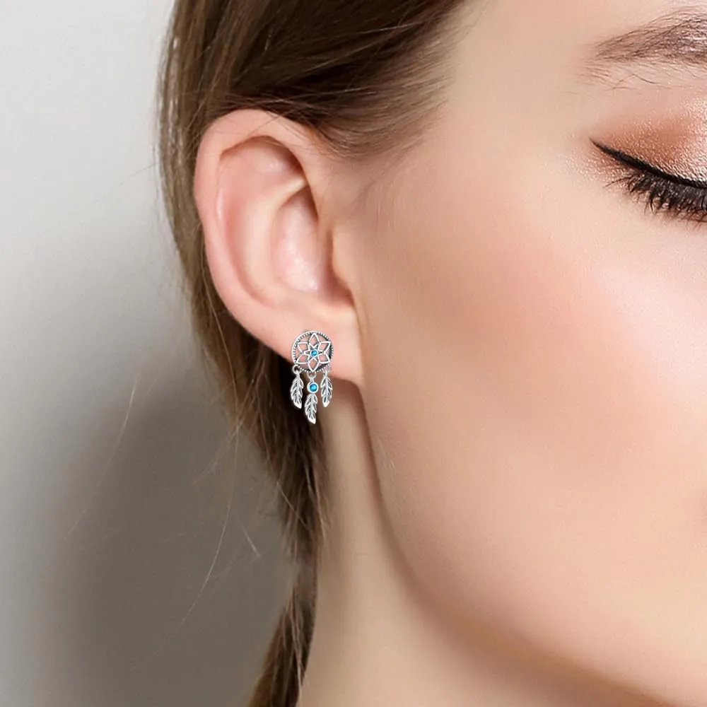 925 Sterling Silver Luminous Hoop Earrings for Women - Colorful Cubic Zirconia, Hypoallergenic, Glow in the Dark