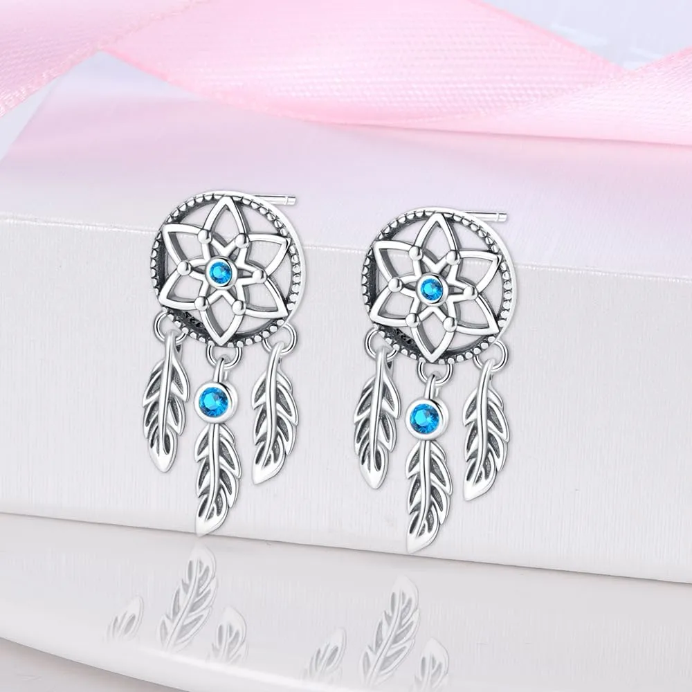 925 Sterling Silver Luminous Hoop Earrings for Women - Colorful Cubic Zirconia, Hypoallergenic, Glow in the Dark