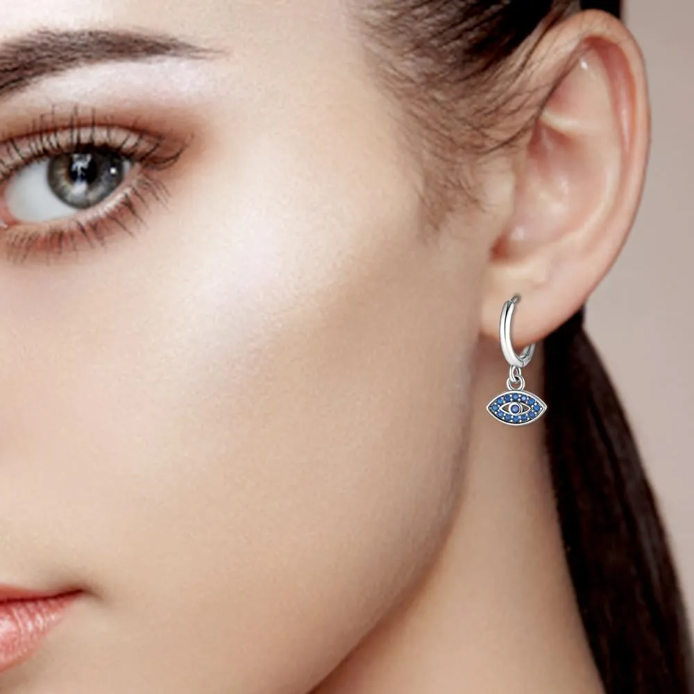 925 Sterling Silver Luminous Hoop Earrings for Women - Colorful Cubic Zirconia, Hypoallergenic, Glow in the Dark