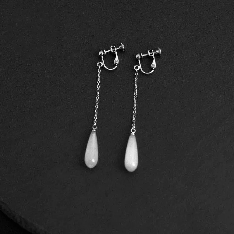 925 Sterling Silver Opal Drop Earrings