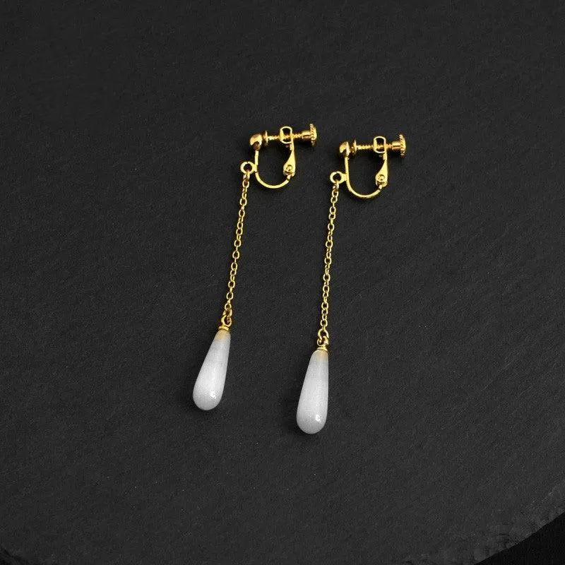 925 Sterling Silver Opal Drop Earrings
