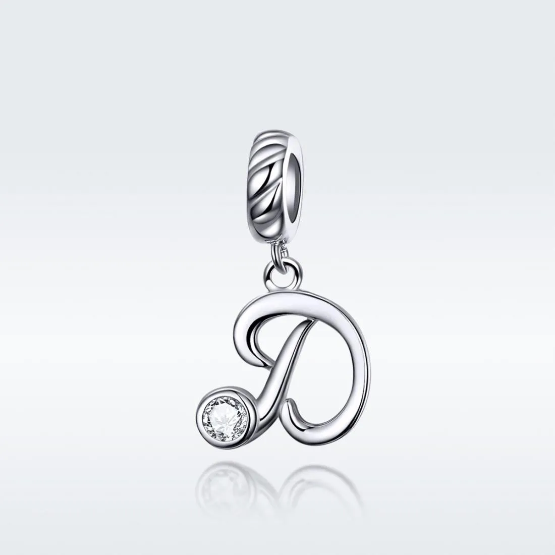 925 Sterling Silver Personalized Letter Pendant For Diy Bracelets And Necklaces Style - D