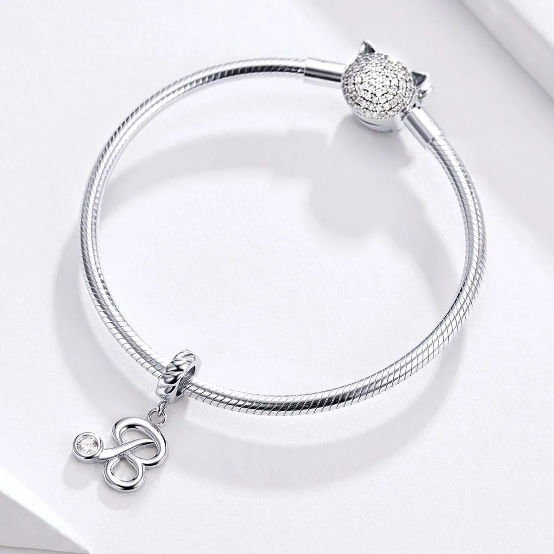 925 Sterling Silver Personalized Letter Pendant For Diy Bracelets And Necklaces Style - D
