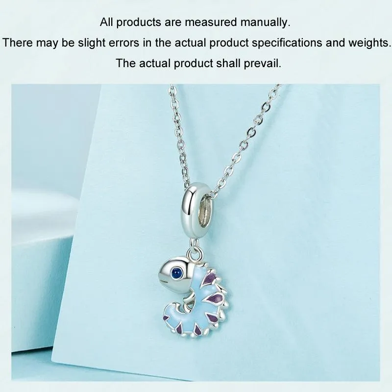 925 Sterling Silver Platinum Plated Chameleon Pendant