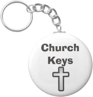 A&T Designs Church Keys 2.25 Keychain Chapel Pastor Choir Sunday School Teacher