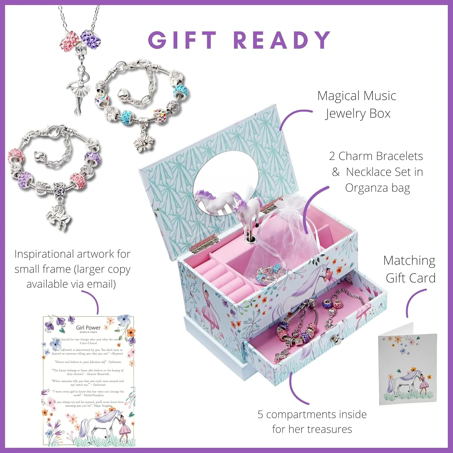 ABI   OLIE Kids Jewelry Box for Girls & Little Girls Jewelry Box - Music Box - Unicorn Toy Gifts