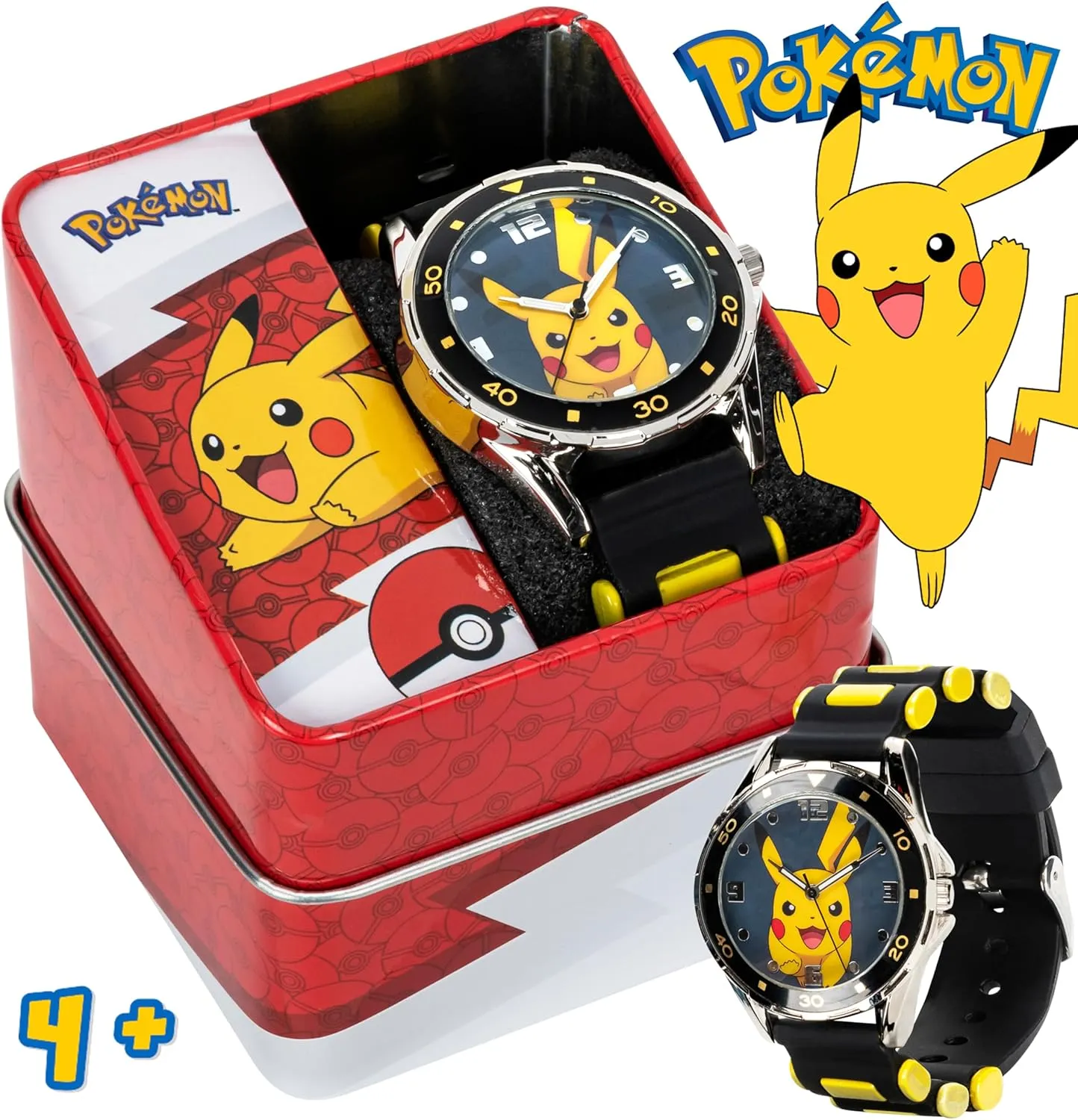 Accutime Kids Pokemon Pikachu Analog Quartz Watch for Boys, Girls, and Adults All Ages