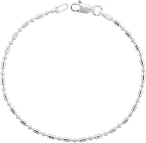Adabele Authentic Solid Sterling Silver Gold Anklet 9 10 11 Inch Dainty Thin Pallini Dot Dash Beaded Chain Hypoallergenic Nickel Free Women Jewelry Made in Italy