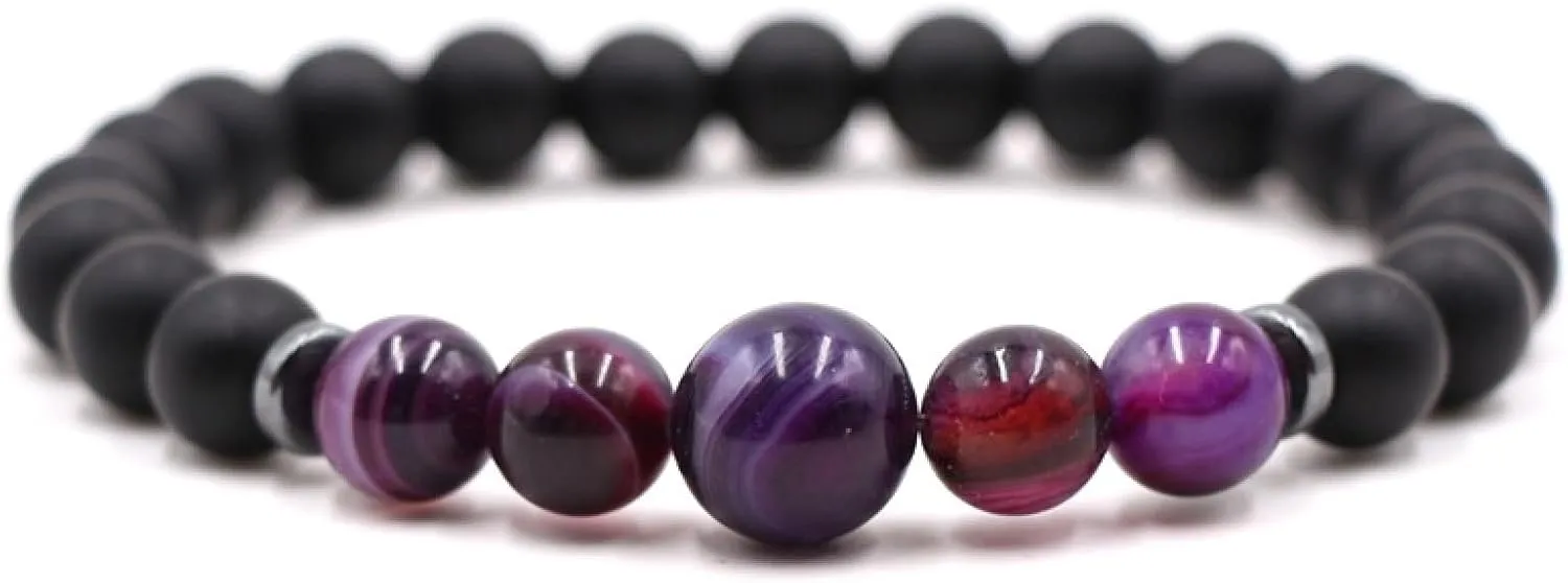 Aienid Bestfriends Braclets, Bracelets Beads Crystal White Magnesite Elastic Round Smooth Natural Stone Beads Nature Stone for Men Women Fathers Day