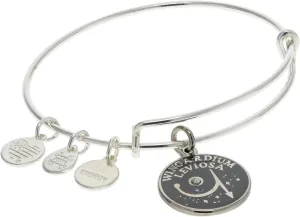 Alex and Ani AS615722Expandable Bangle BraceletSS,Harry Potter, Wingardium Leviosa Expandable Bangle Bracelet,Shiny Silver,Black, Bracelets