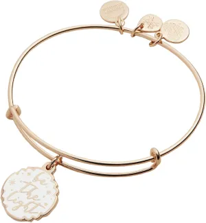Alex and Ani Mantras   Inspirational Expandable Bangle for Women, Be The Light Charm, Shiny Rose Gold Finish, 2 to 3.5 in, One Size (A19EBLIGHTSR)
