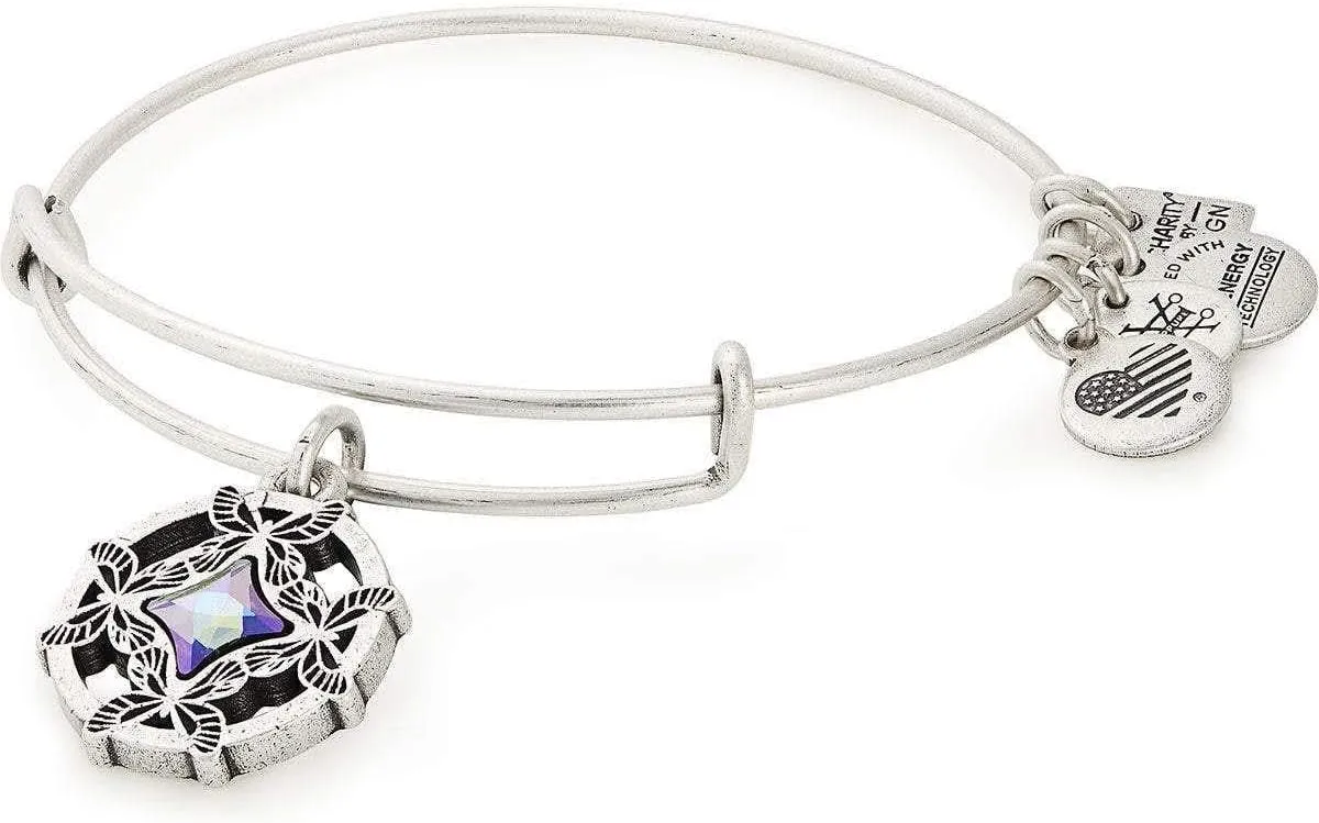 Alex and Ani Path of Symbols Expandable Bangle for Women, Wings of Change Charm, Rafaelian Finish, 2 to 3.5 in