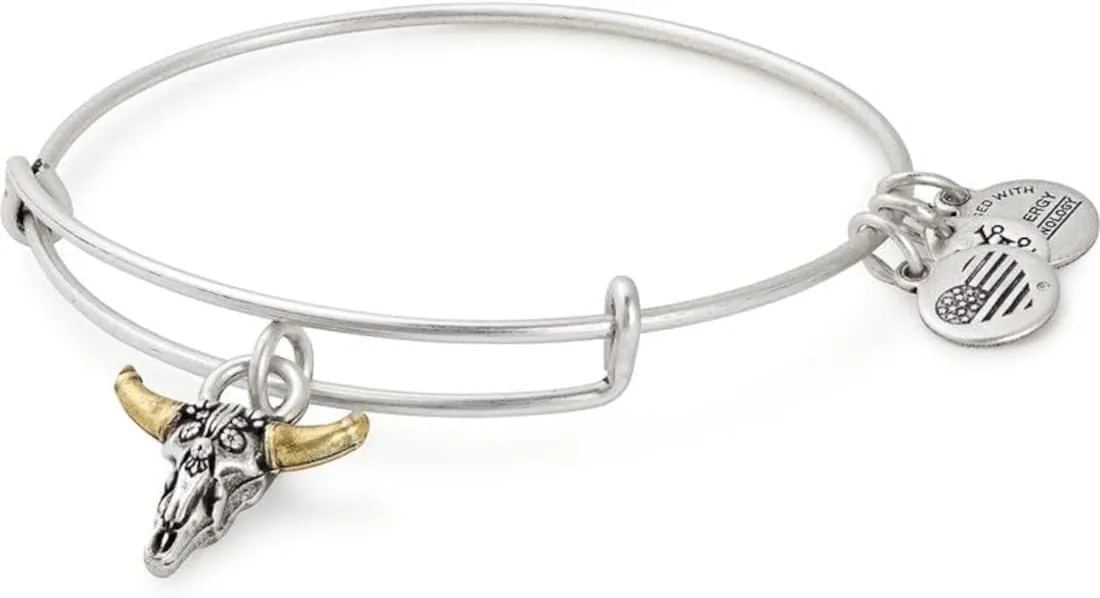 Alex and ANI Spirited Skull Bangle Bracelet, Expandable