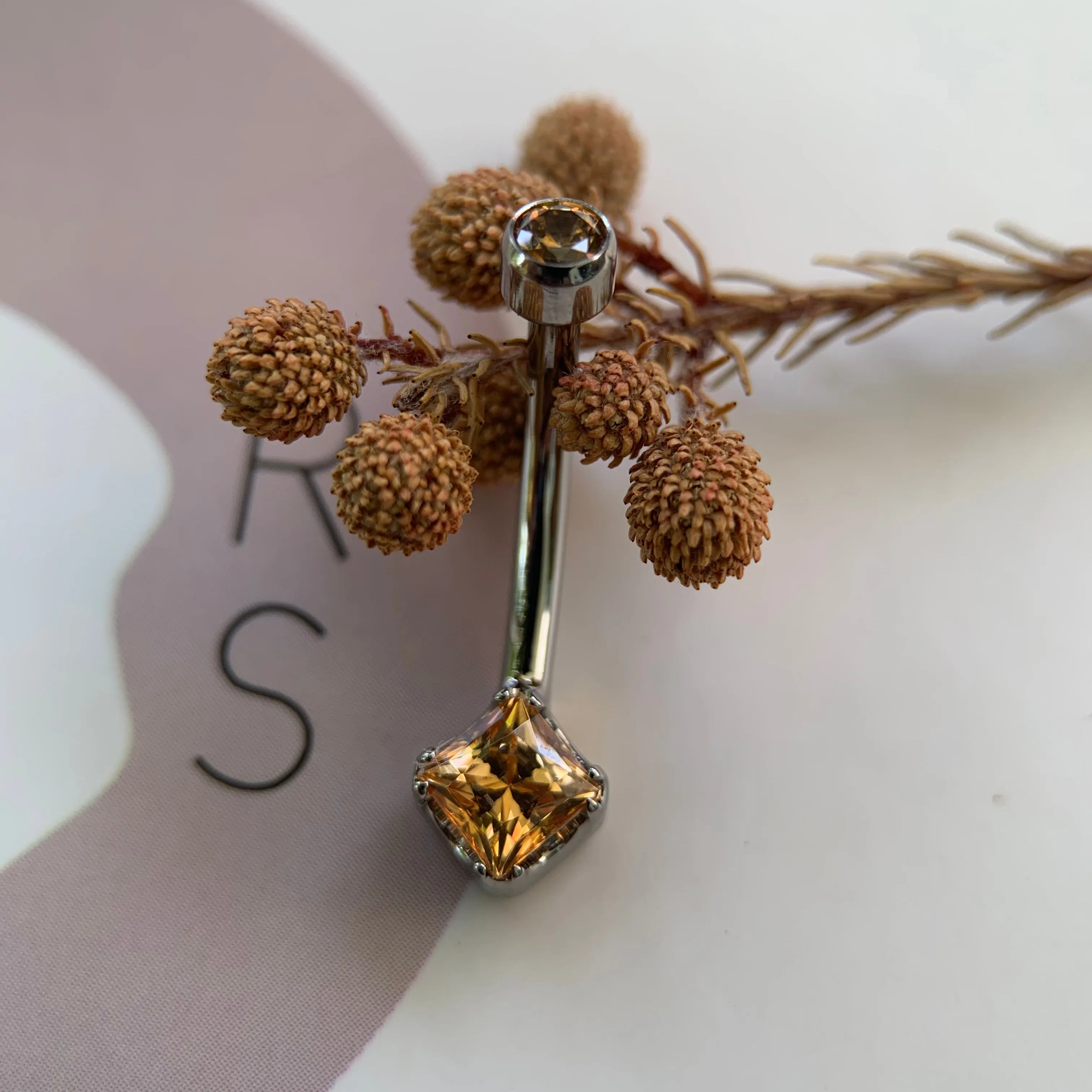 Anatometal Princess-Cut Navel Curve
