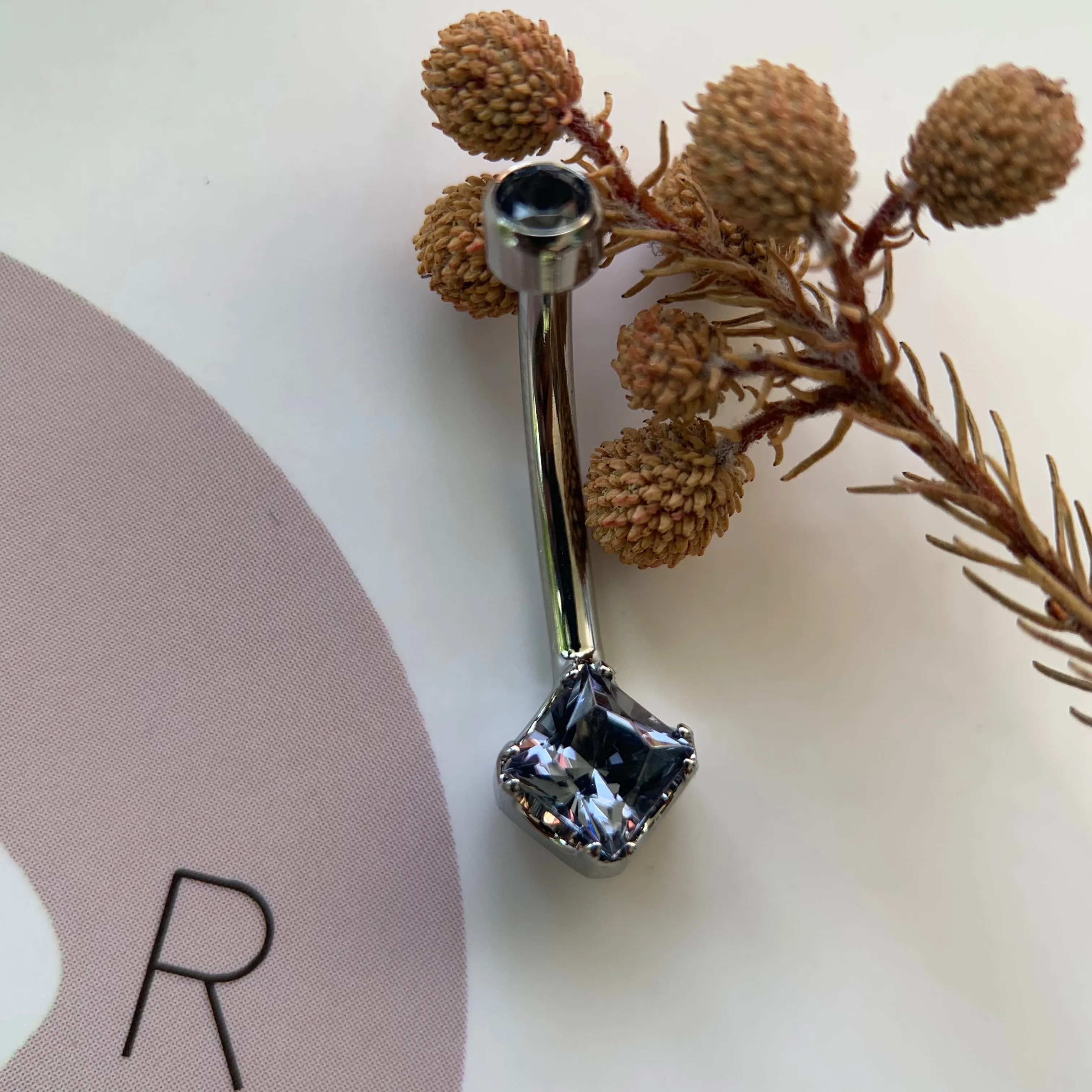 Anatometal Princess-Cut Navel Curve