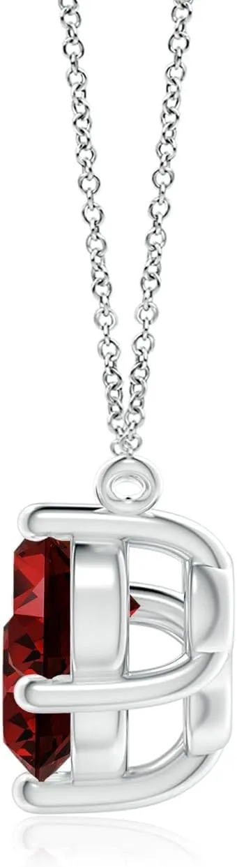 Angara Lab Grown Classic Trio Ruby Necklace in 14K Solid Gold/Platinum | July Birthstone, Birthday, Engagement, Anniversary, Wedding Jewelry Gift for Women