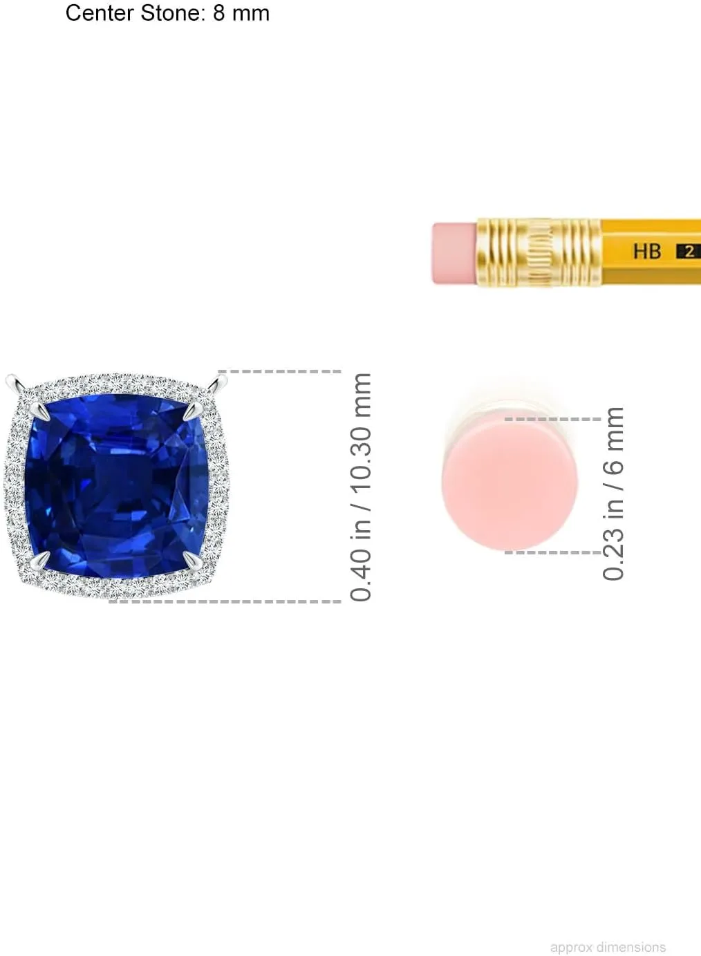 Angara Lab Grown Cushion Blue Sapphire Halo Pendant with Filigree in Silver / 14K Solid Gold/Platinum | September Birthstone, Birthday, Engagement, Anniversary, Wedding Jewelry Gift for Women