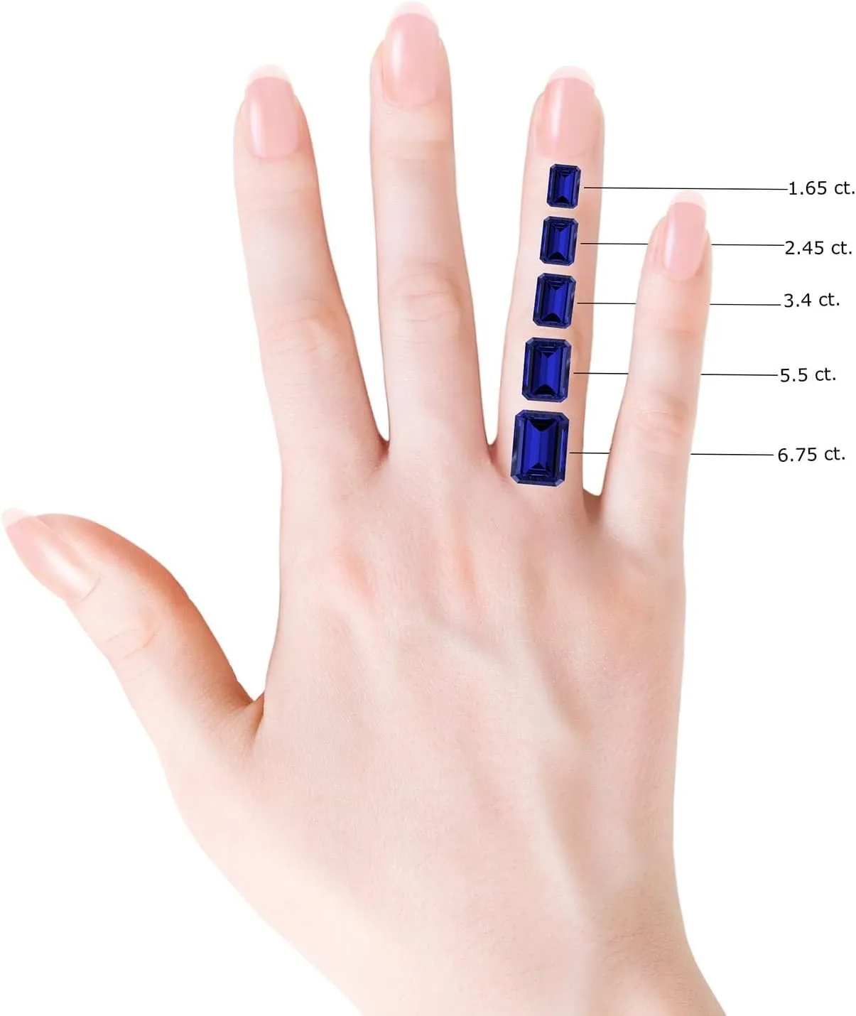 Angara Lab Grown Emerald-Cut Blue Sapphire Solitaire Pendant with Diamond in Silver / 14K Solid Gold/Platinum | September Birthstone, Birthday, Engagement, Anniversary Jewelry Gift for Women
