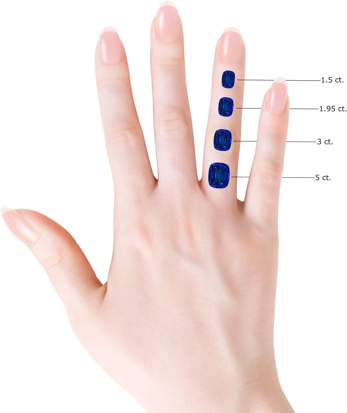 Angara Lab Grown Prong-Set Cushion Rectangular Blue Sapphire Halo Engagement Ring in 14K Solid Gold/Platinum | September Birthstone, Birthday, Anniversary, Wedding Jewelry Gift for Women