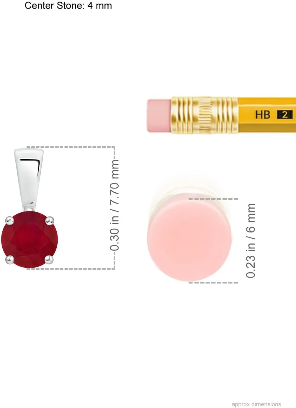 Angara Natural Ruby Classic Round Solitaire Pendant Necklace in 14k Solid Gold | July Birthstone, Birthday, Engagement, Anniversary, Wedding Jewelry Gift for Women
