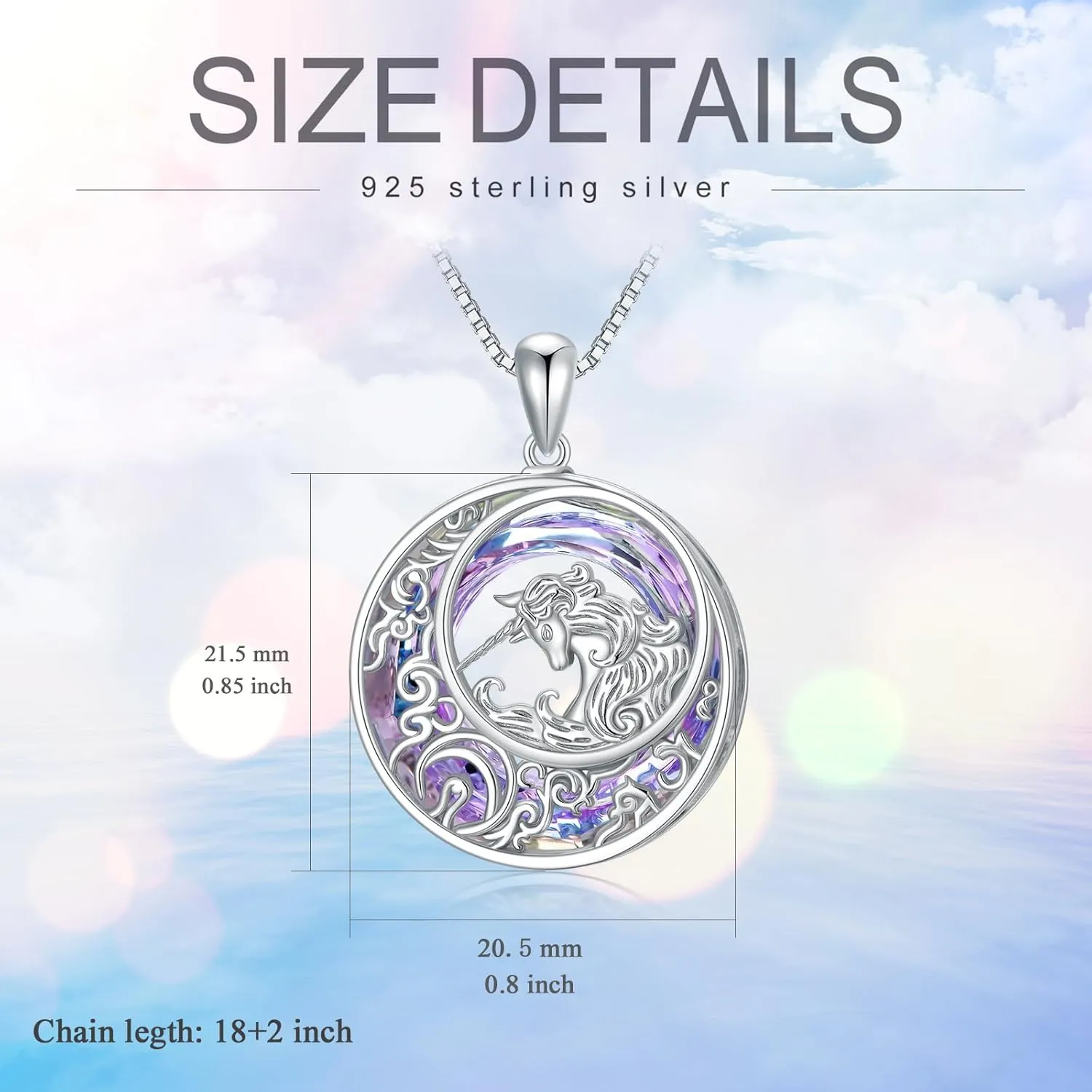 Animal Crystal Necklace 925 Sterling Silver Panda Owl Unicorn Otter Phoenix Pendant Necklace Jewelry Gifts for Women Animal Lovers