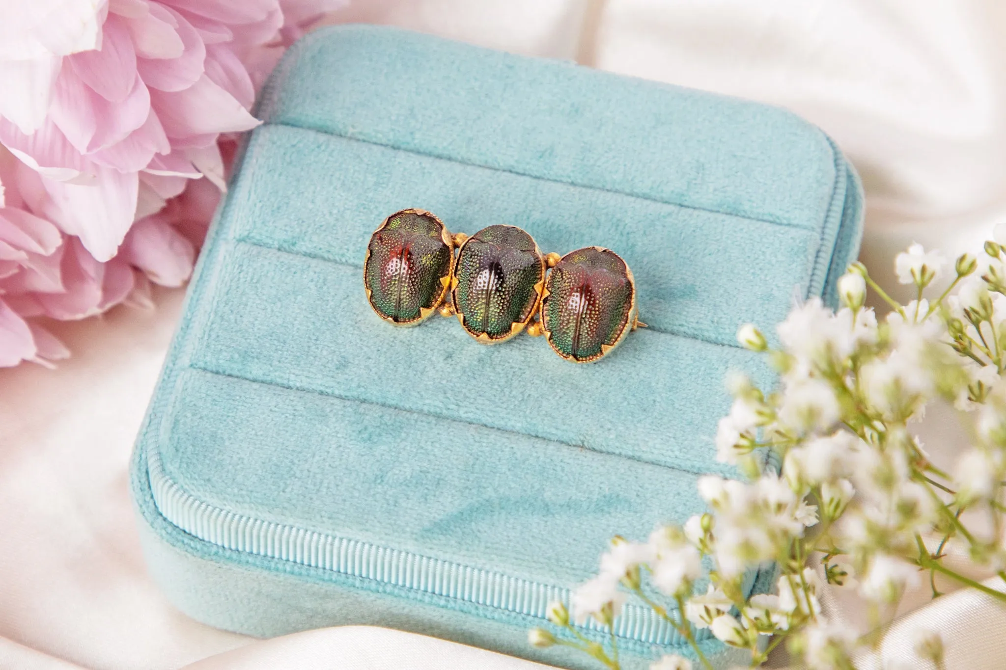 Antique Scarab Beetle Brooch