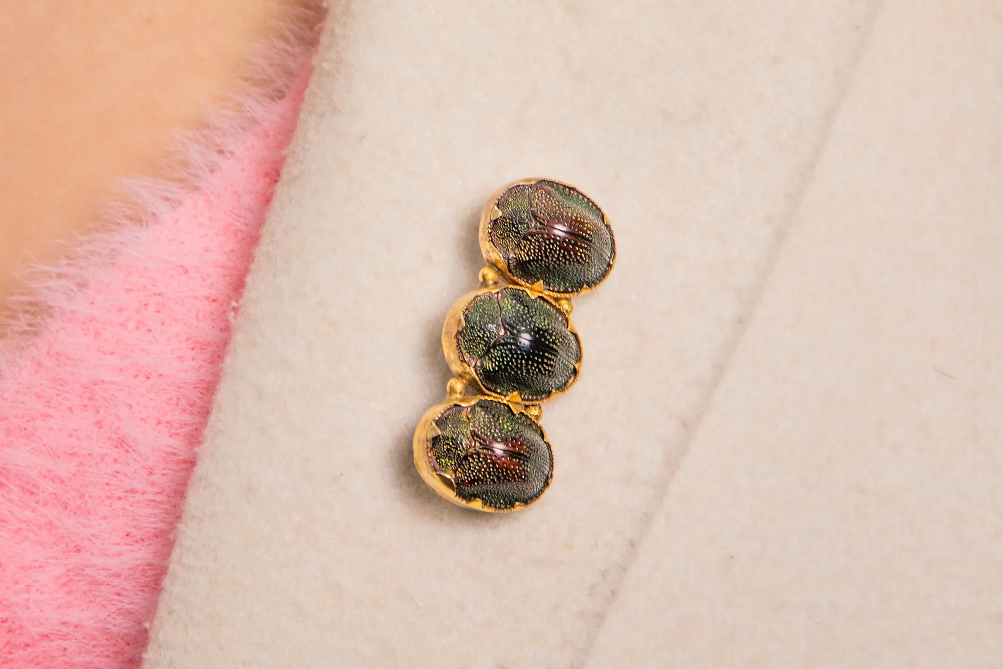 Antique Scarab Beetle Brooch