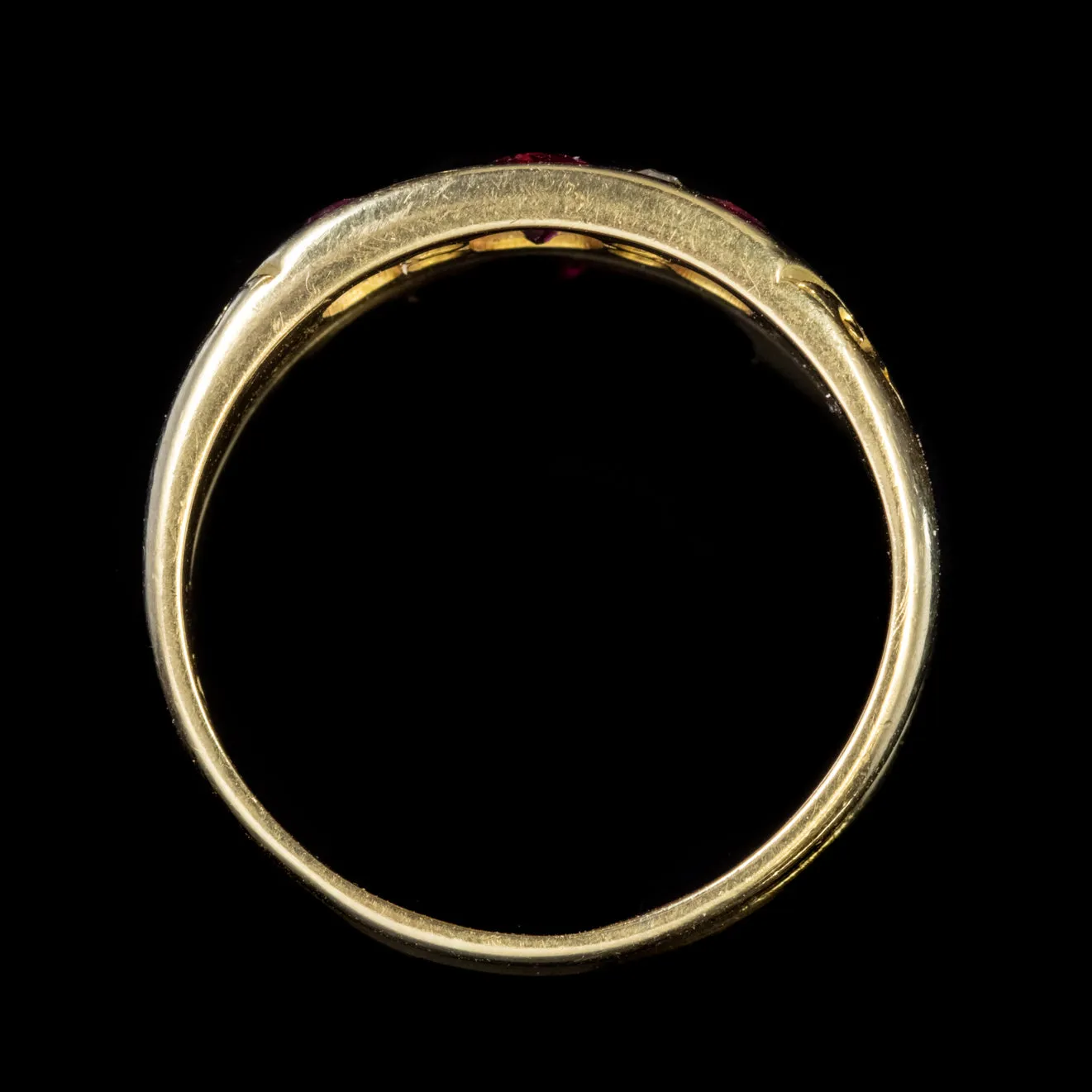 Antique Victorian Ruby Diamond Ring 18Ct Gold Circa 1894
