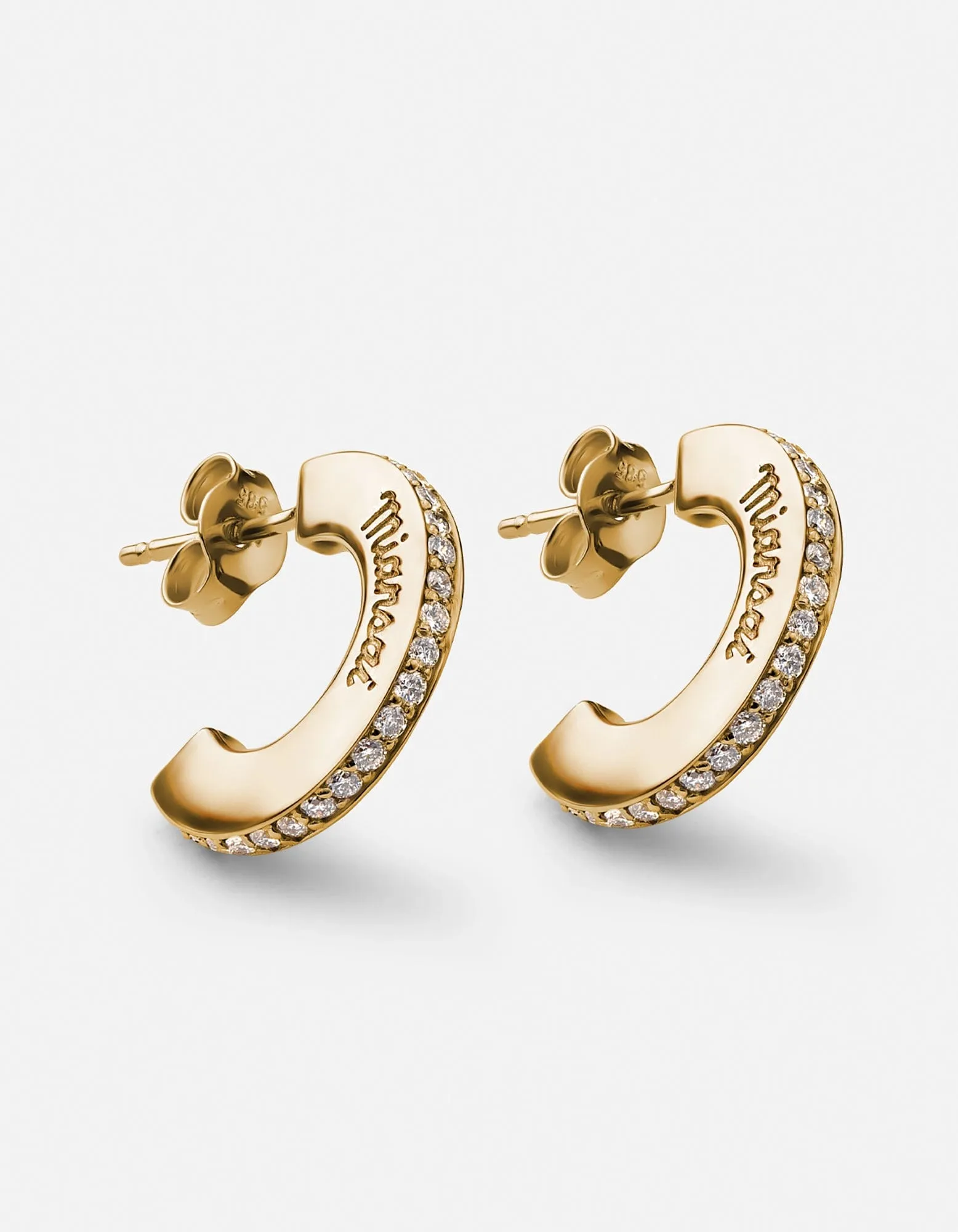 Arduin Studs, 14k Gold Pavé