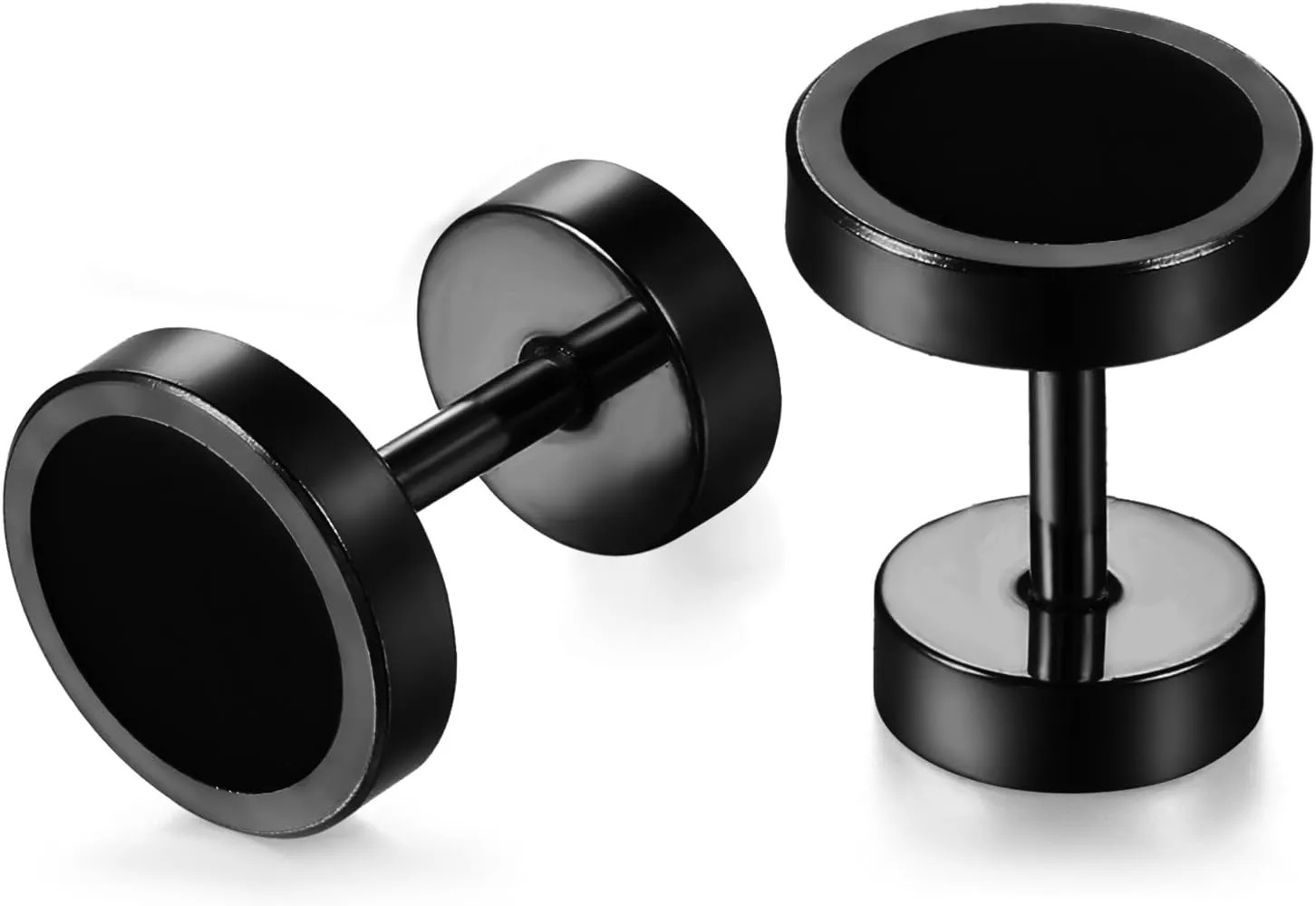 Aroncent Stud Earrings for Men Women Fake Gauge Fake Earrings Stainless Steel Earrings 8MM Rosegold