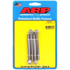 ARP Carburetor Stud - 5/16-18 and 5/16-24 in Thread - 3.2 in Long - Hex Nuts - Polished - Set of 4 400-2412