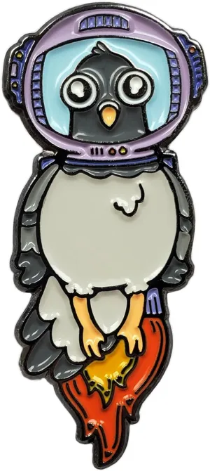 Astronaut Pigeon Enamel Lapel Pin