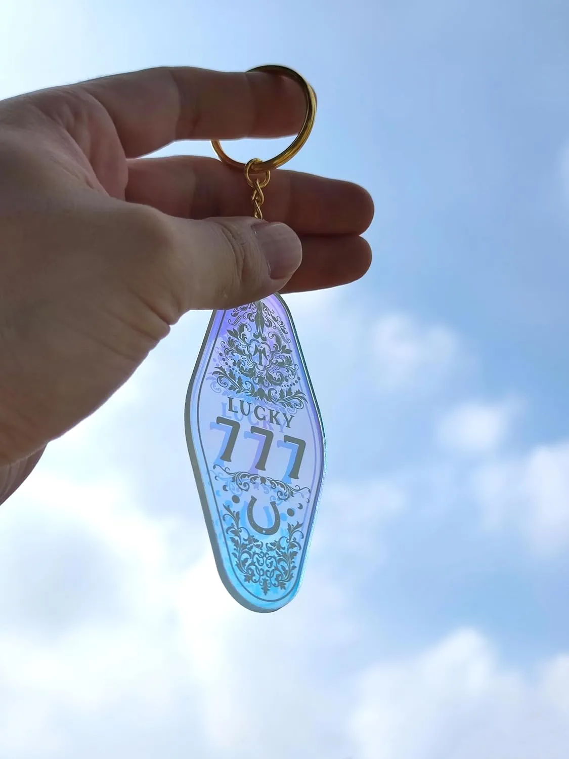 ASVP Shop Angel Number Vintage Motel Key Tag Keychain Manifestation Iridescent