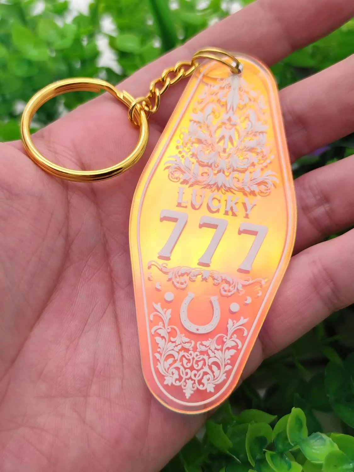 ASVP Shop Angel Number Vintage Motel Key Tag Keychain Manifestation Iridescent