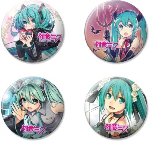 Ata-Boy Hatsune Miku 4 Button Set, Officially Licensed Collectible Buttons