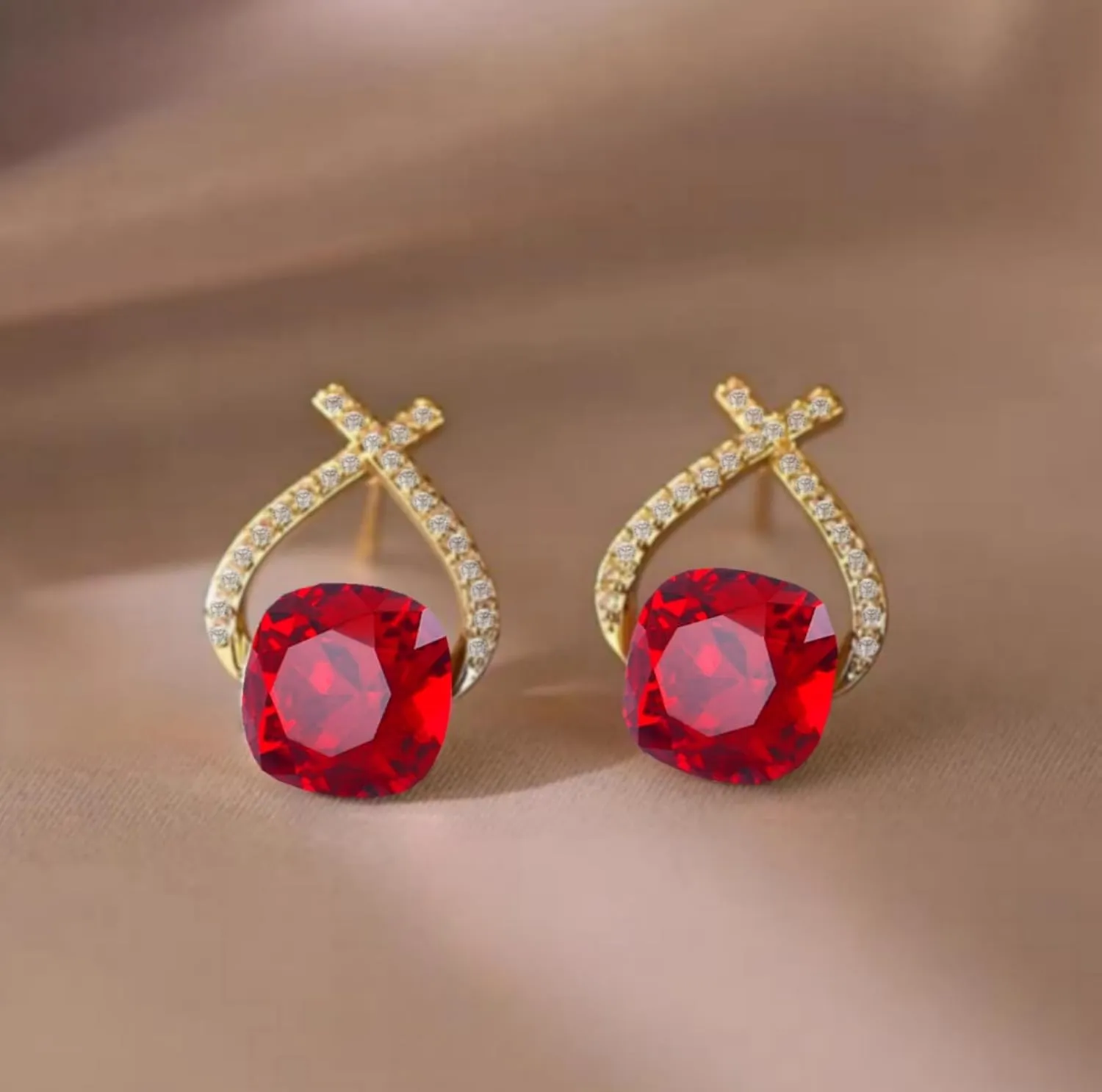 Austrian Crystal Drop Dangle Earrings | Plated 18K/Rose Gold Zircon Gemstone Birthstone Hanging Dangly Stud Earrings Jewelry Gift for Wife Mom Daughter Girlfriend