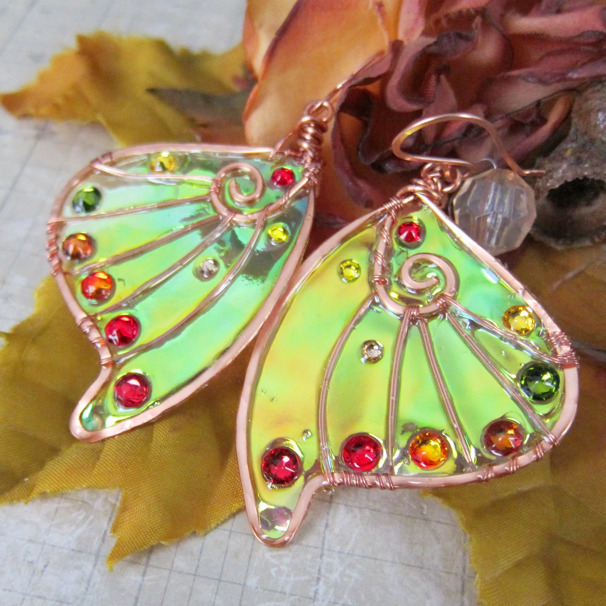 Autumn Fae Faery Wing Earrings