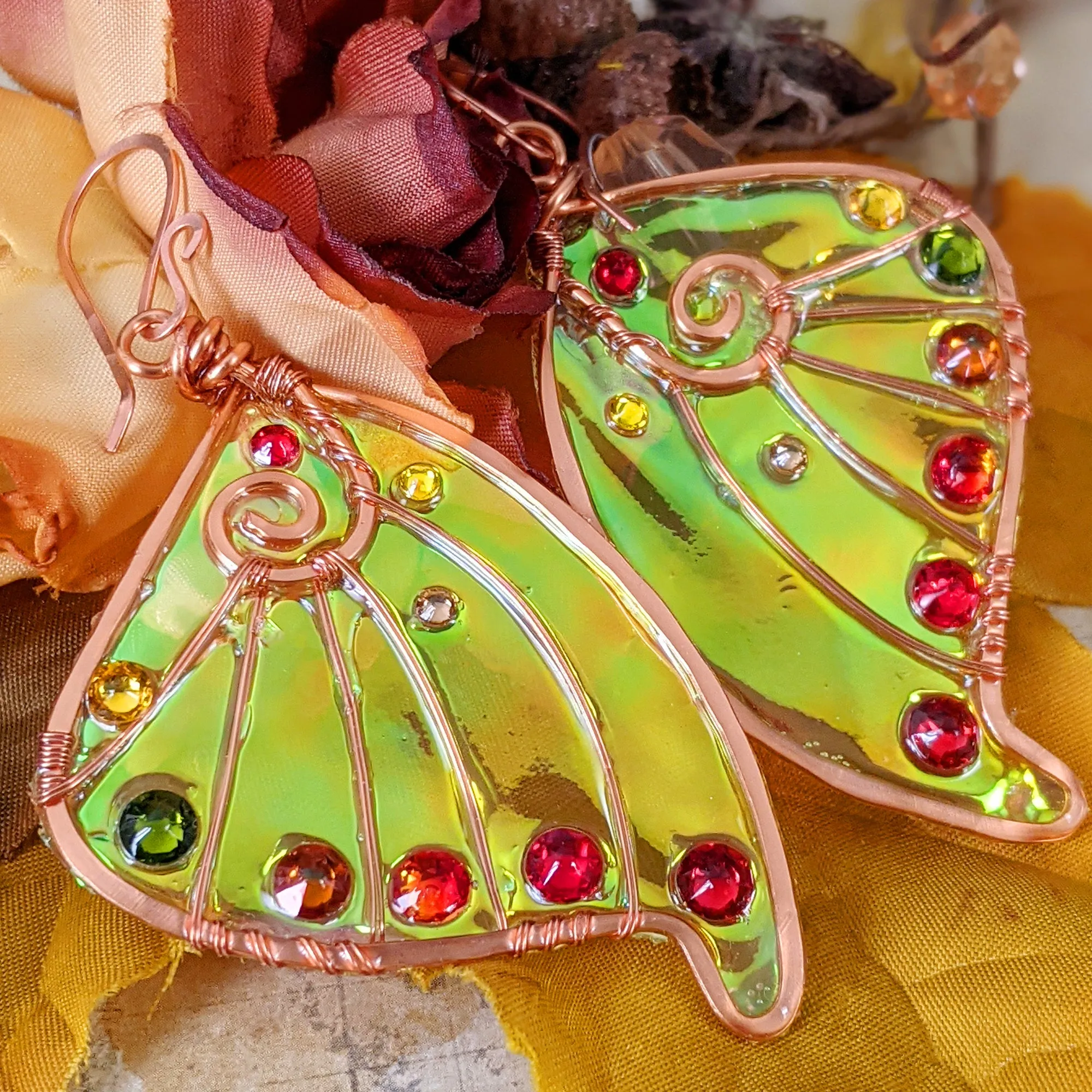 Autumn Fae Faery Wing Earrings