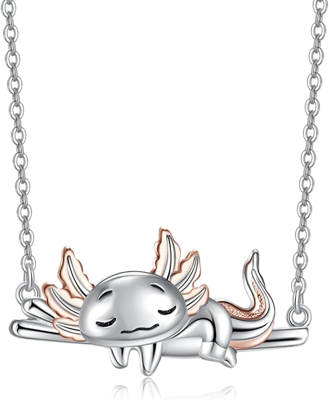 Axolotl Necklace for Women 925 Sterling Silver Axolotl Necklace Gifts Animal Pendant Mexican Axolotls Jewelry Gift