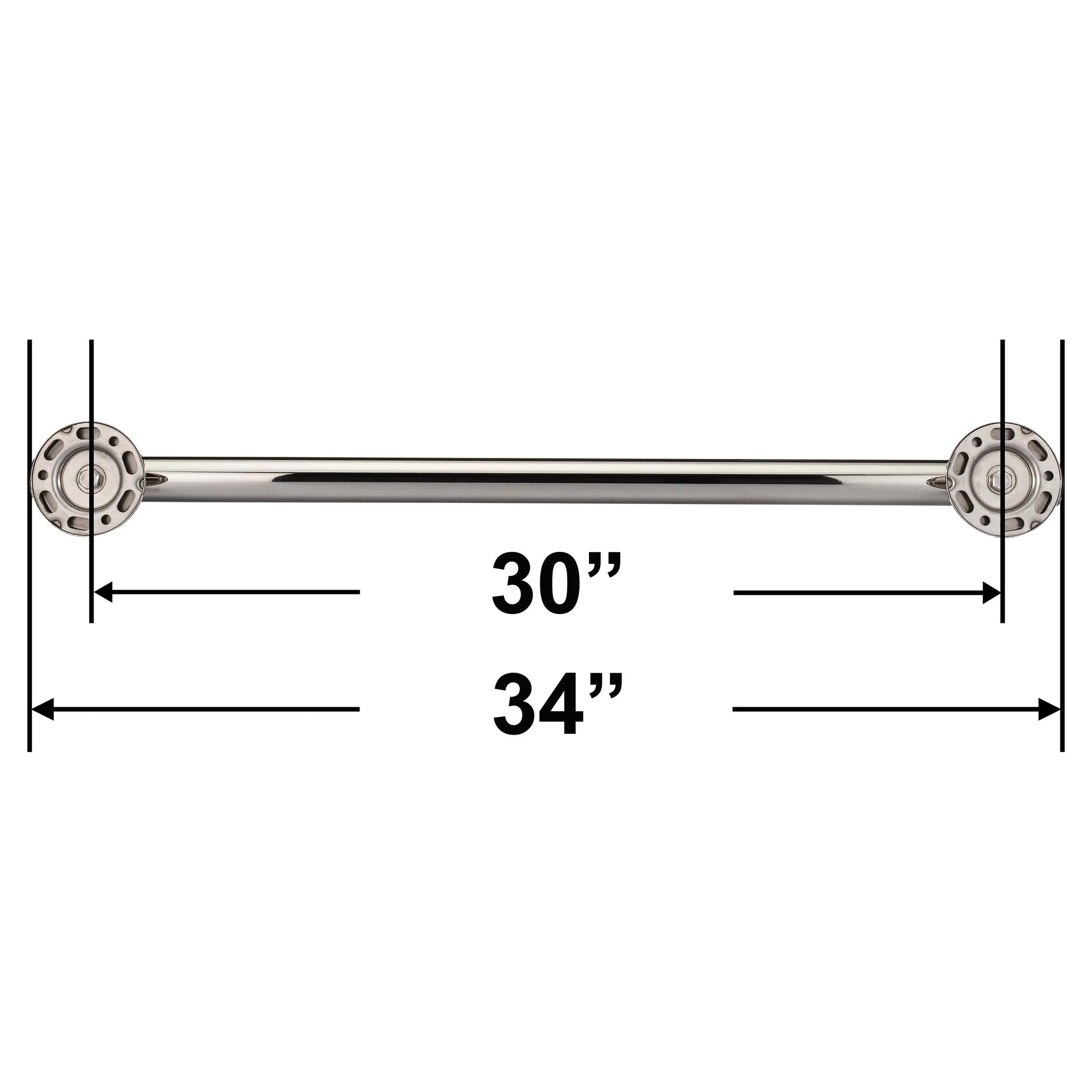 Bathroom Grab Bar, Contemporary, Round Escutcheon, 30 In. X 1 1/4 In.