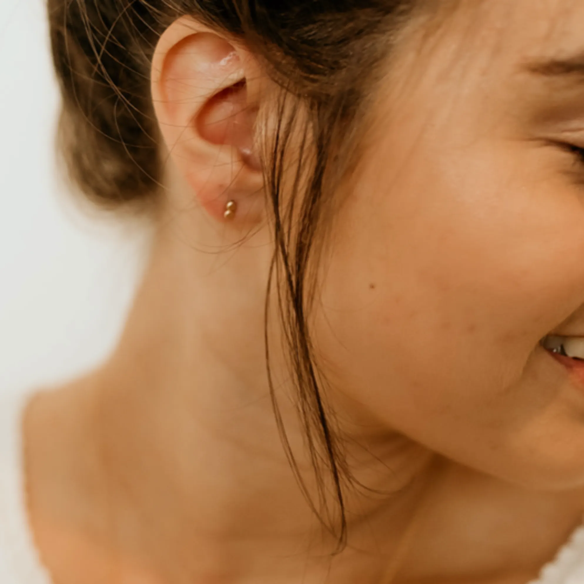 Beaded Gold Studs