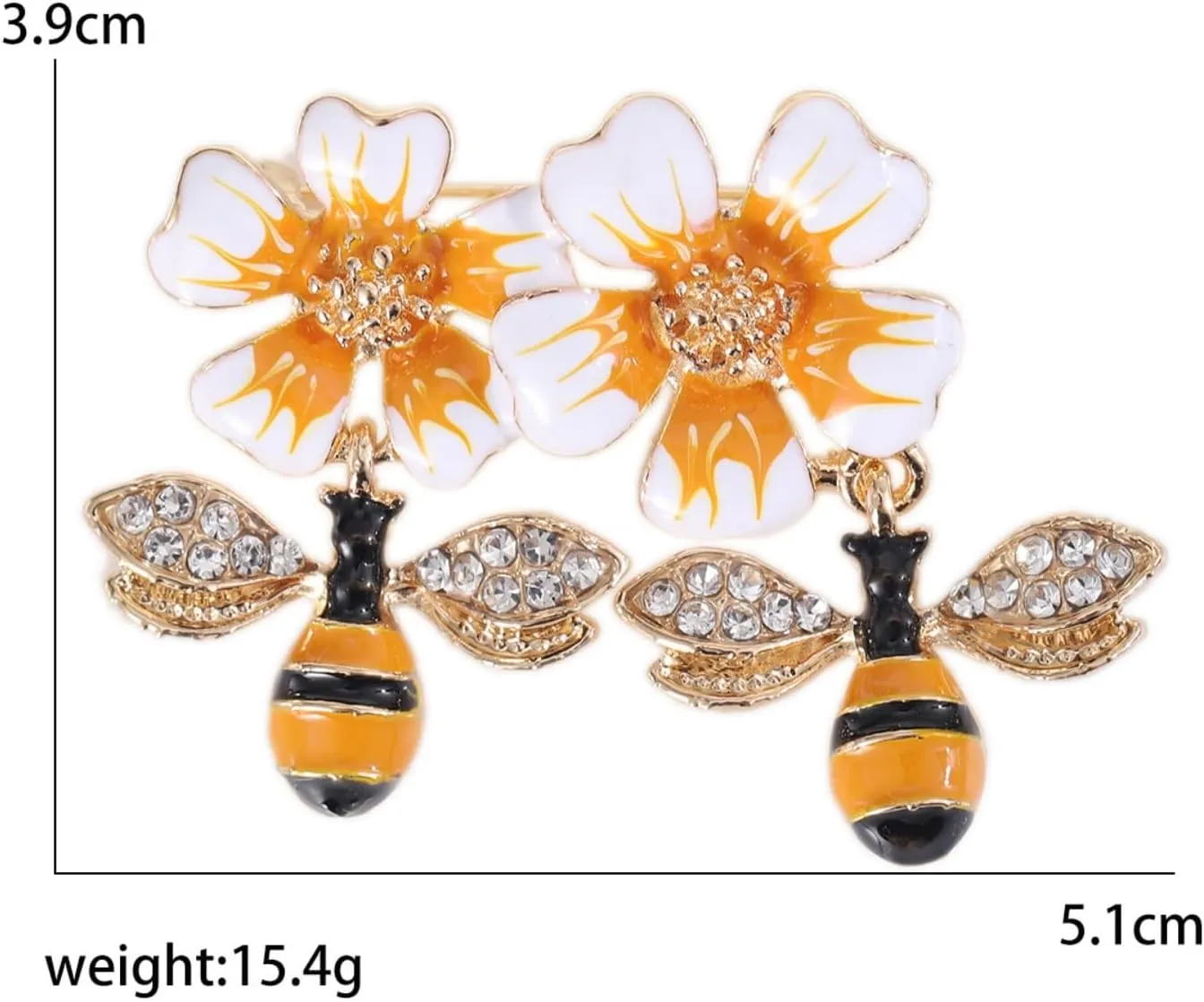 Bee Pin Bee Brooch Retro Fruit Fashion Color Rhinestone Brooch Flower Cute Cartoon Personality Enamel Drip Oil Insect Pin