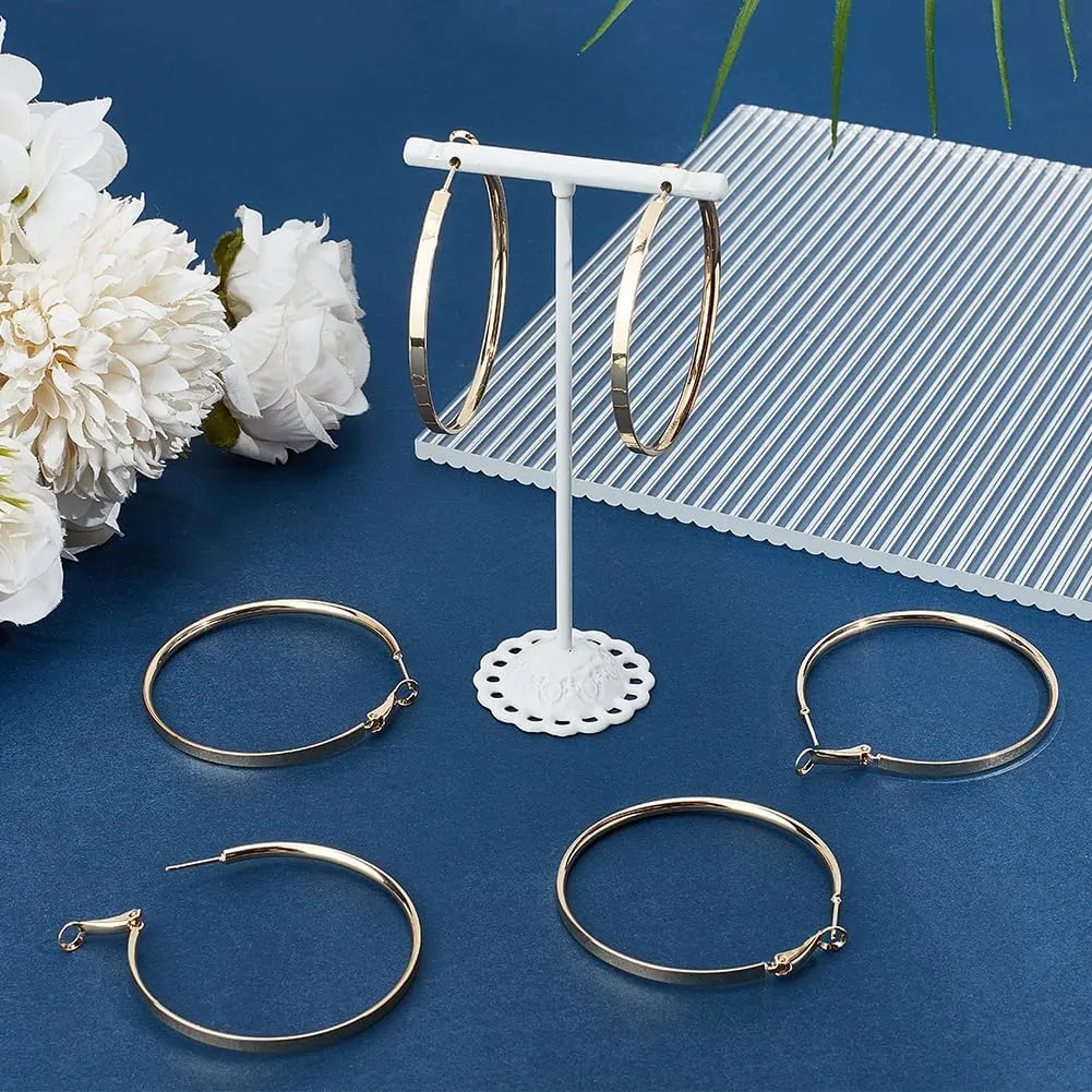Beebeecraft 1 Box 3 Pairs Earrings Loops for Women Real 14K Gold Plated Brass Large Circle Round Hoop Earrings Metal Lightweight Chunky Earrings Oversize Gold Earrings Set 50mm