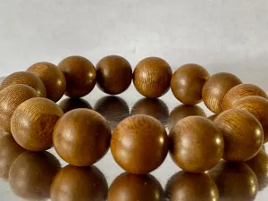  Bella-gems  8.8"" Precious Wood/Collectible~Cambodia Wild Agarwood  Buddhist Prayer Large round Bracelet/Yoga/Meditation - 15mm - 15 Beads - L1400