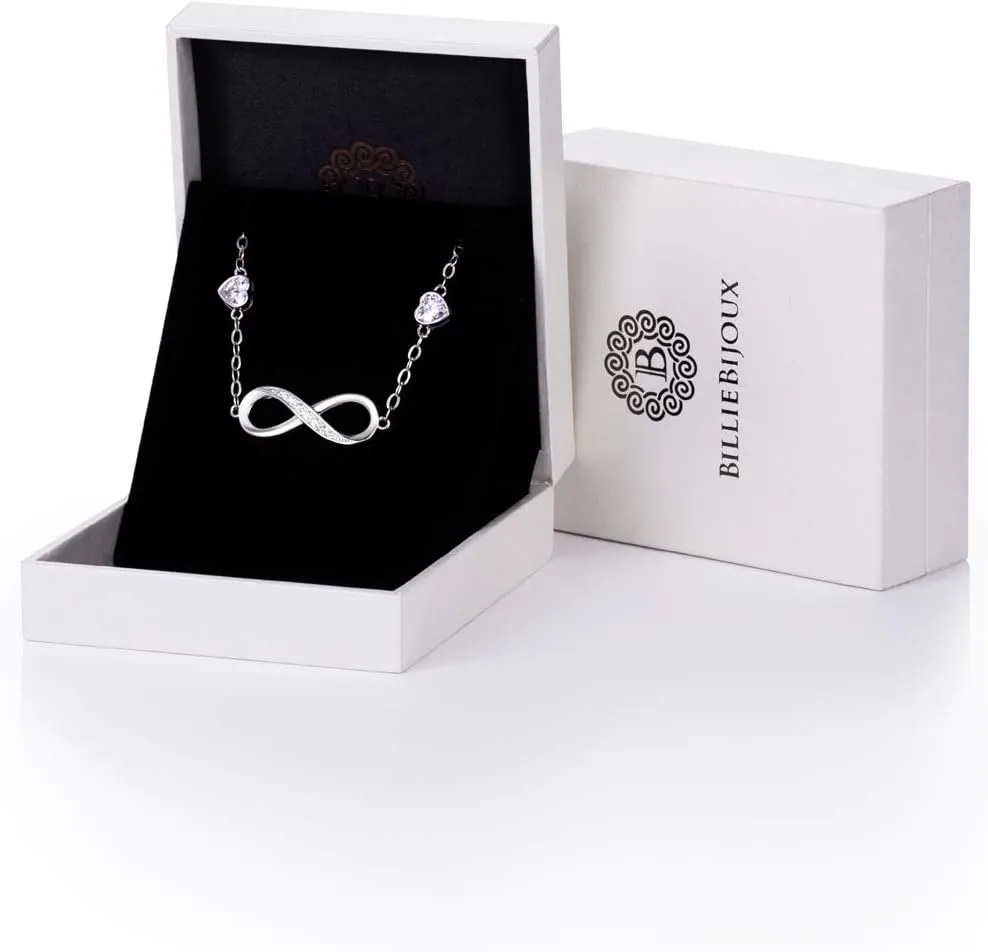 Billie Bijoux Infinity Love Bracelets for Women 925 Sterling Silver Womens Bracelet Love Symbol Charm Adjustable Bracelet Jewelry
