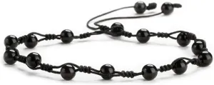Black Onyx Bracelets For Women, Anti-Swelling Ankle Bracelet for Women Men Onyx Healing Therapy Anxiety Relief Yoga Beads Adjustable Braided Anklet Jewelry