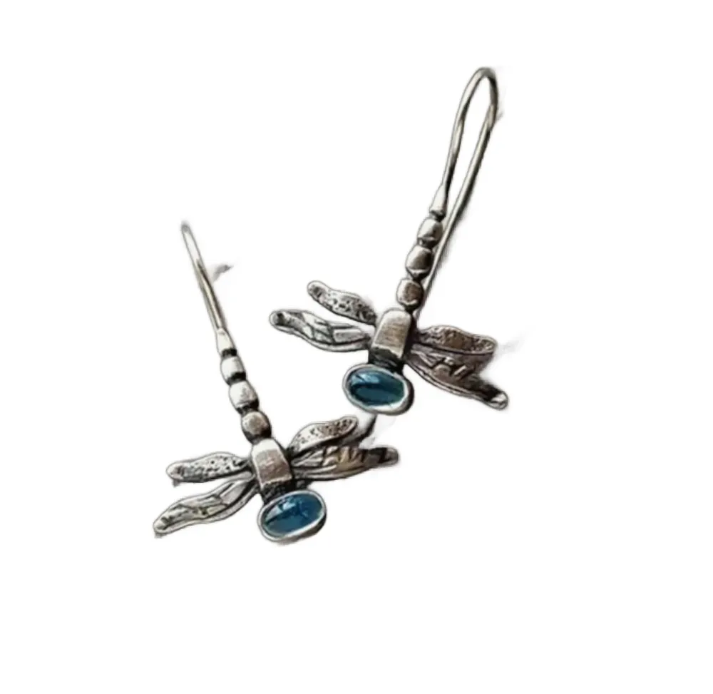 Blue Head Dragonfly Earrings