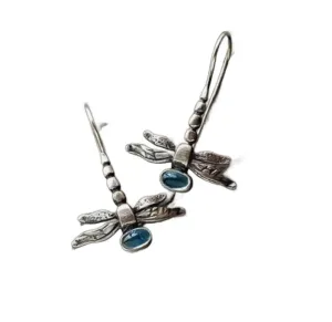 Blue Head Dragonfly Earrings